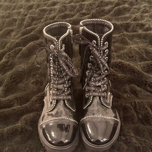 Stylish Black Combat Boots with stud detailing.